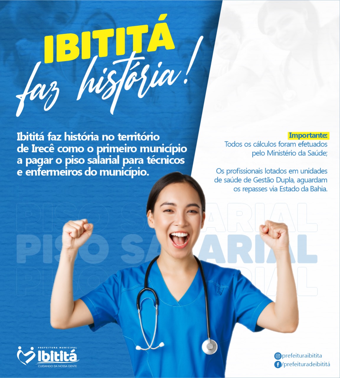 Ibititá é pioneira na aprovação do novo piso salarial para enfermeiros e técnicos de enfermagem na região de Irecê
