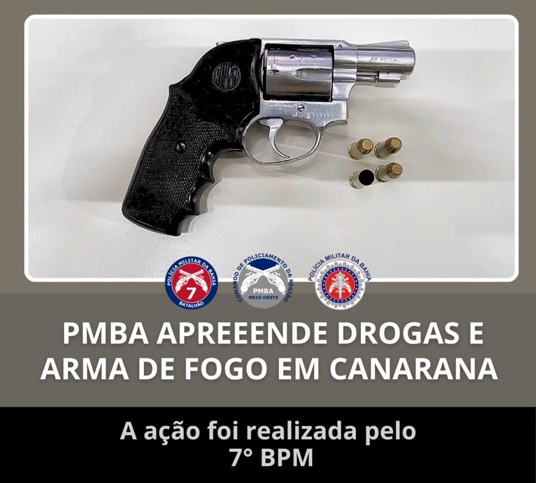 PMBA APREEENDE ARMA DE FOGO EM PAZ DE SALOBRO, CANARANA-BA