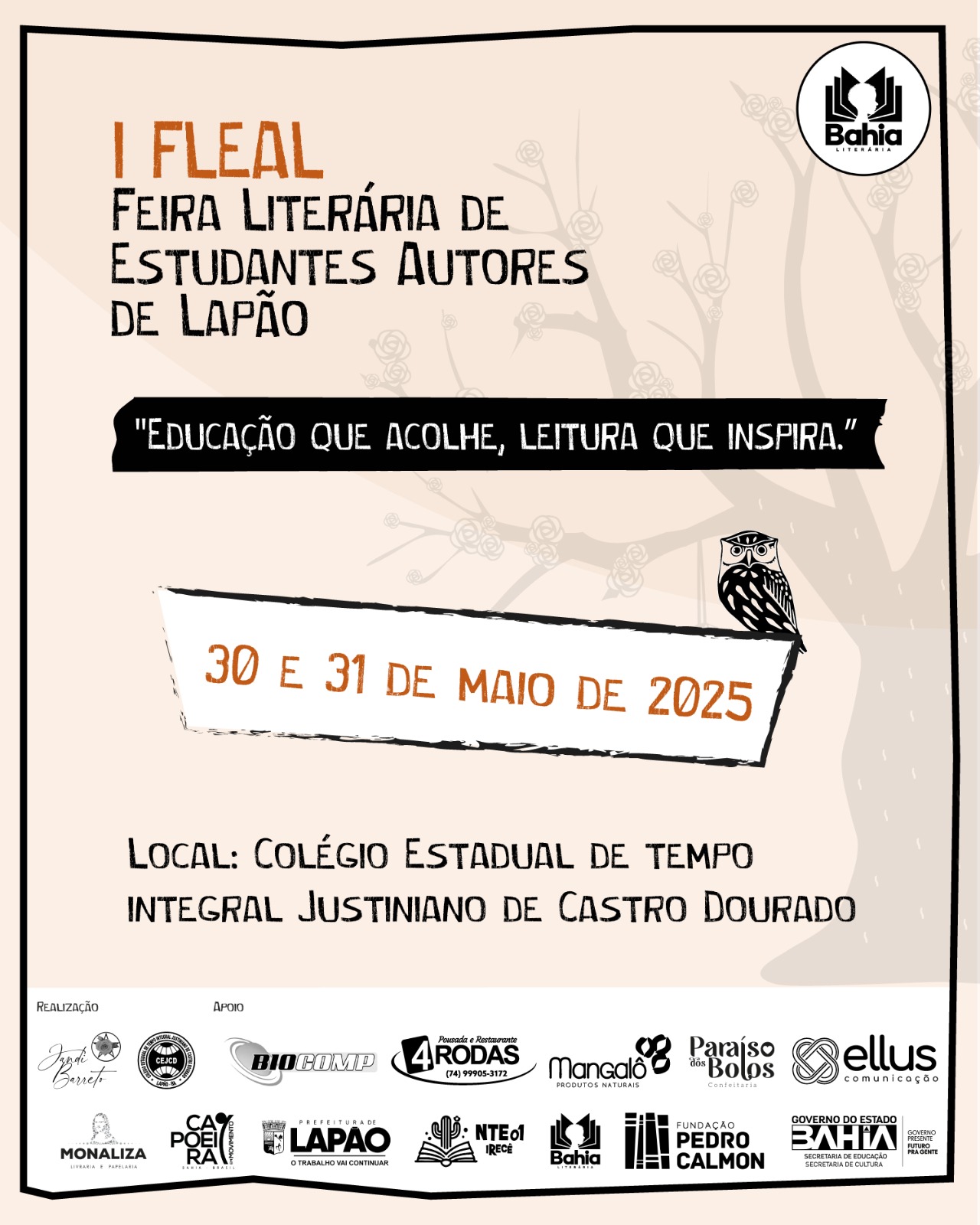 Feira Literária aposta na escrita de jovens estudantes e na celebração da cultura nordestina em Lapão