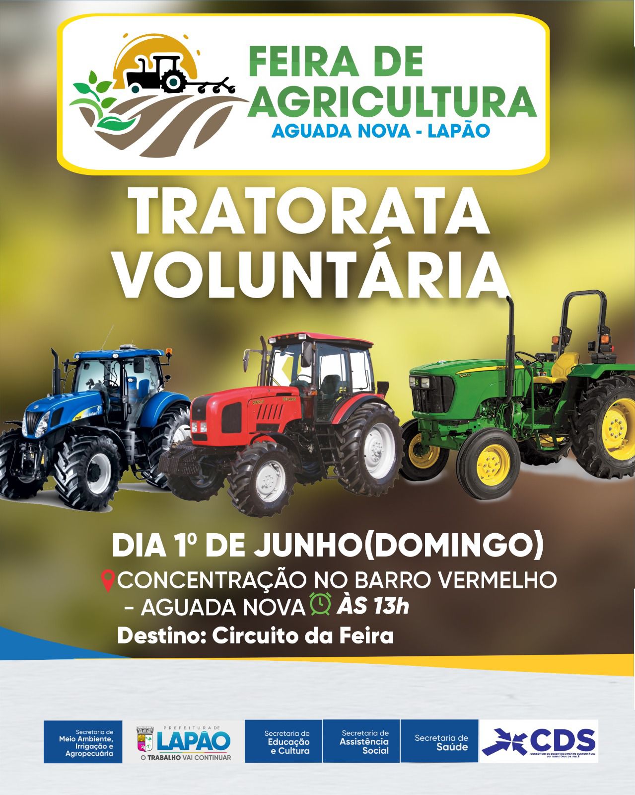 🚜💨 Vem aí a Tratorata Voluntária em Aguada Nova!