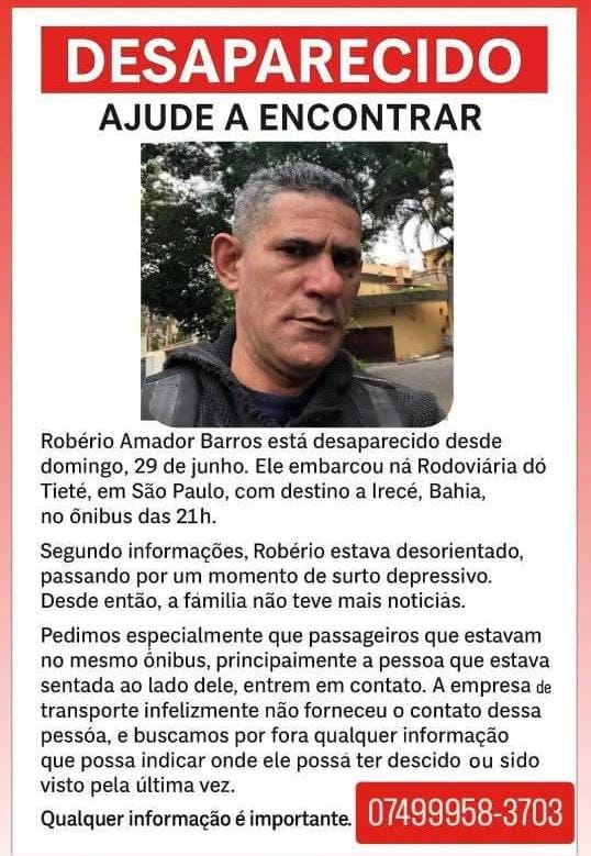 DESAPARECIDO – AJUDE A ENCONTRAR
