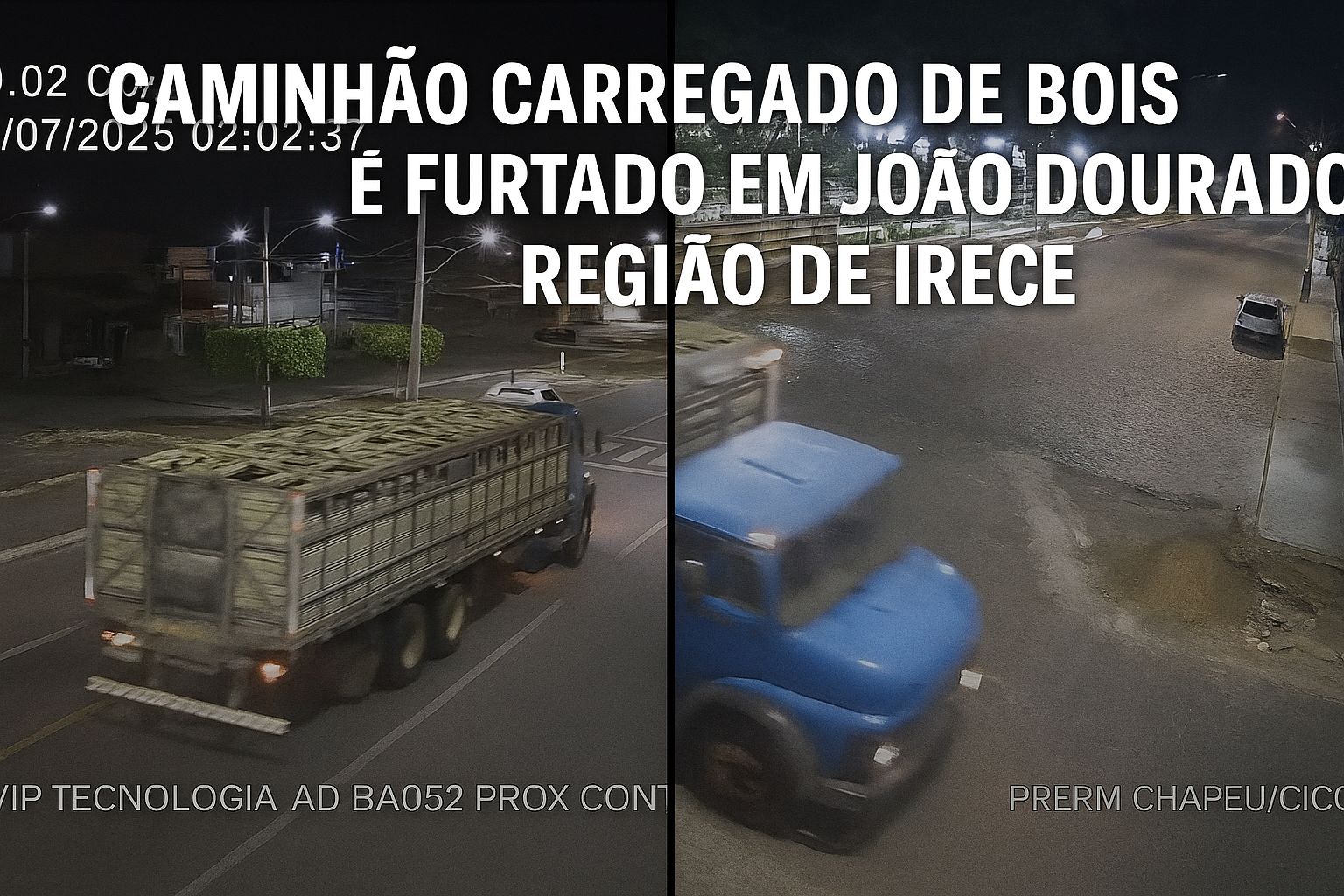 Ação conjunta entre CICOMs de Irecê e Senhor do Bonfim, com apoio do videomonitoramento de América Dourada e Morro do Chapéu, resulta na localização de caminhão furtado carregado de bois