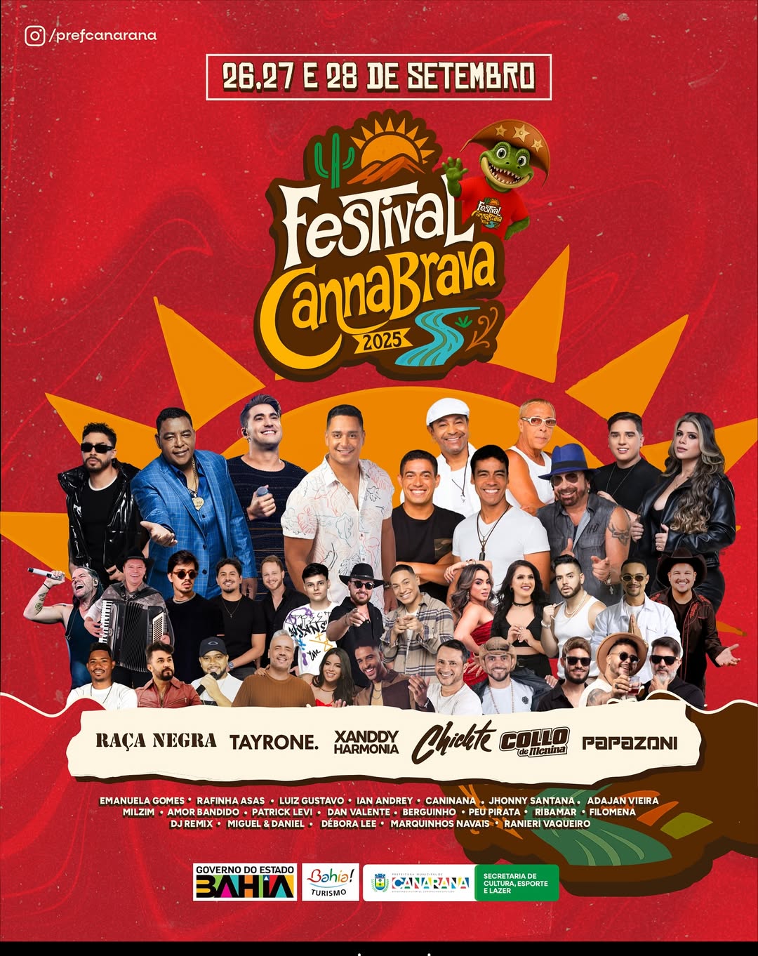A espera acabou!Chegou a hora de conhecer as atrações que vão agitar o 1º Festival Cannabrava, um marco histórico para nosso município!