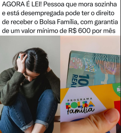 Quem mora sozinho pode receber o Bolsa Família. Esse grupo é classificado como “família unipessoal”, ou seja, composta por apenas uma pessoa.