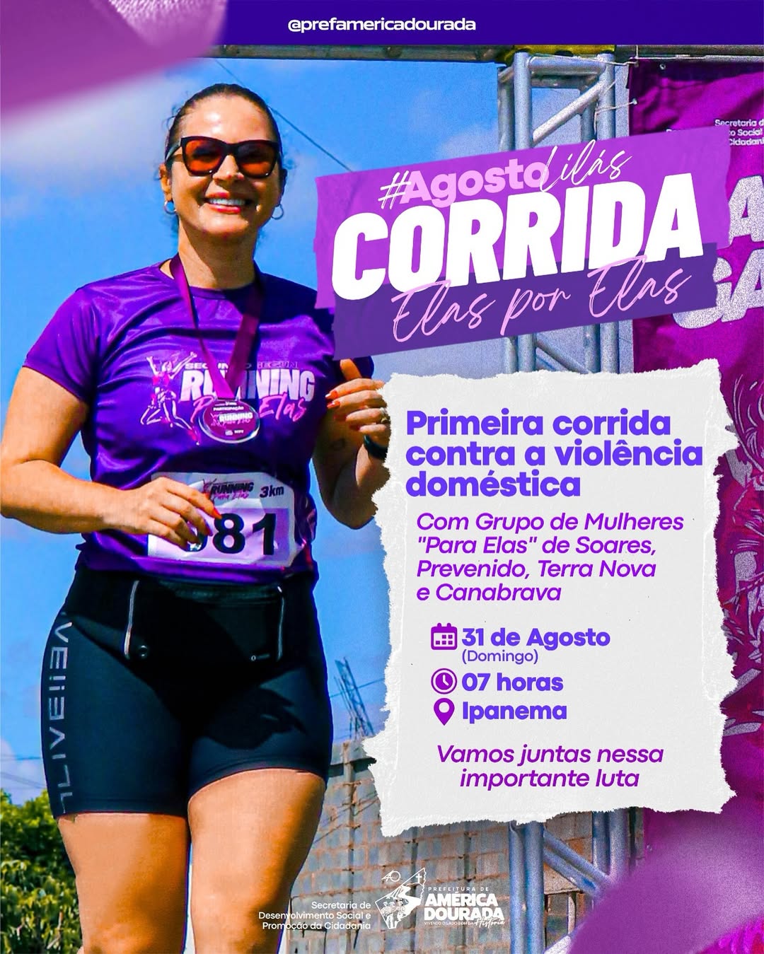 Agosto Lilás – Corrida Elas por ElasNo combate à violência doméstica, cada passo é resistência, união e força!