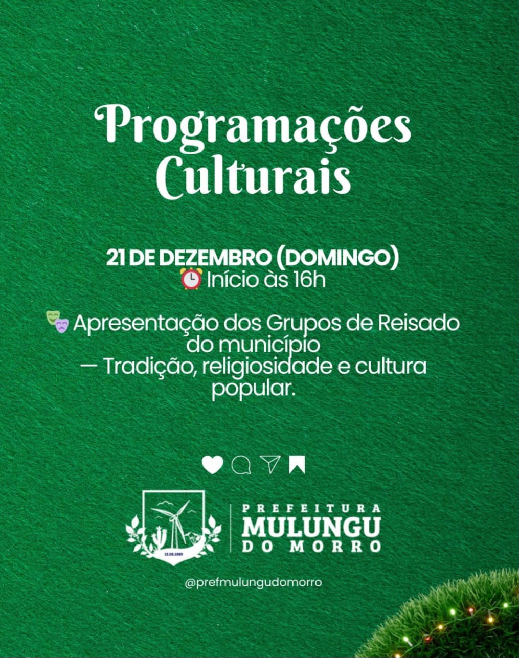 Mulungu do Morro apresenta programação especial de Natal para fortalecer cultura e economia local