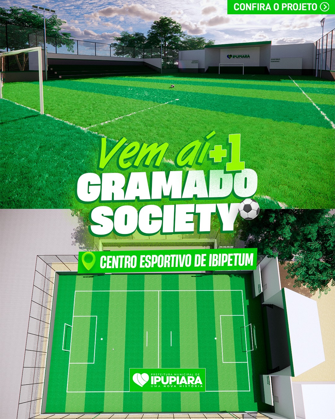 PREFEITURA DE IPUPIARA ANUNCIA IMPLANTAÇÃO DE GRAMADO SINTÉTICO NA QUADRA DA VILA DE IBIPETUM
