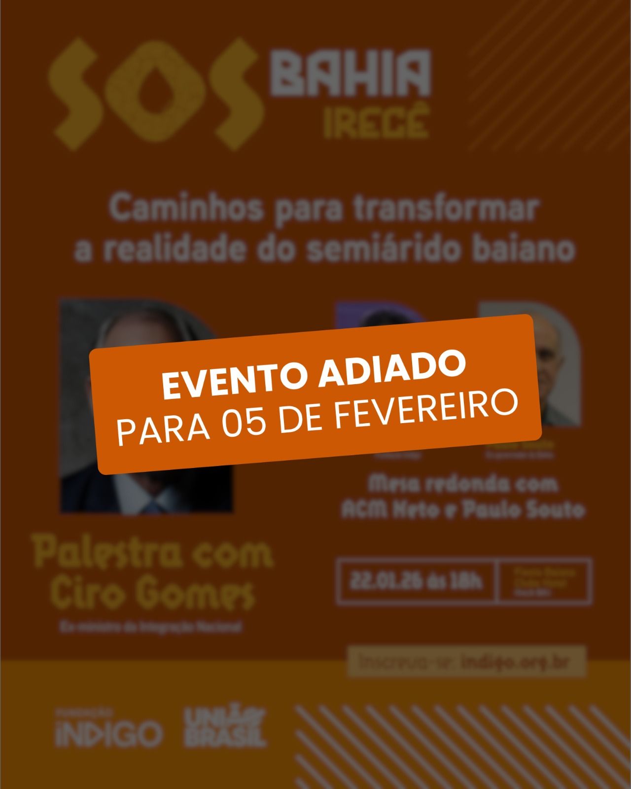 COMUNICADO OFICIAL: Nova data S.O.S BAHIA IRECÊ