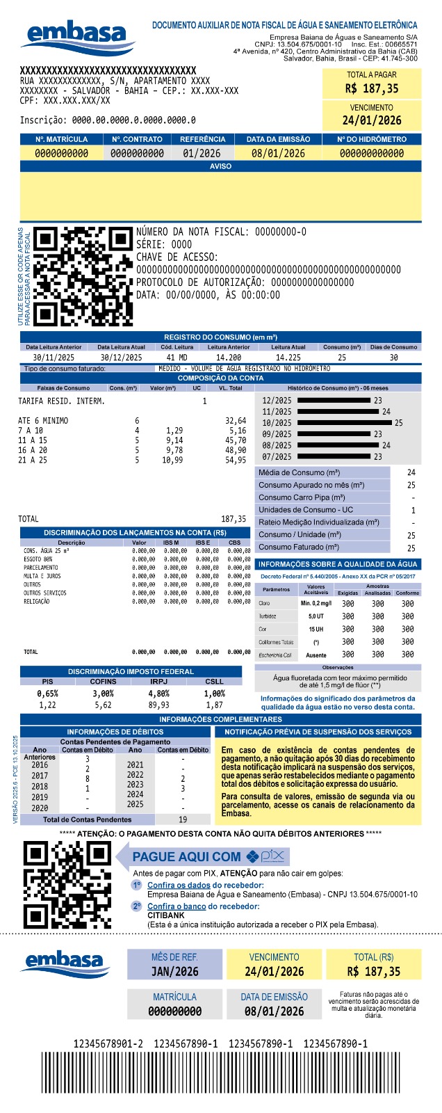 Fake News: Novas contas da Embasa não são falsas; trata-se de novo modelo