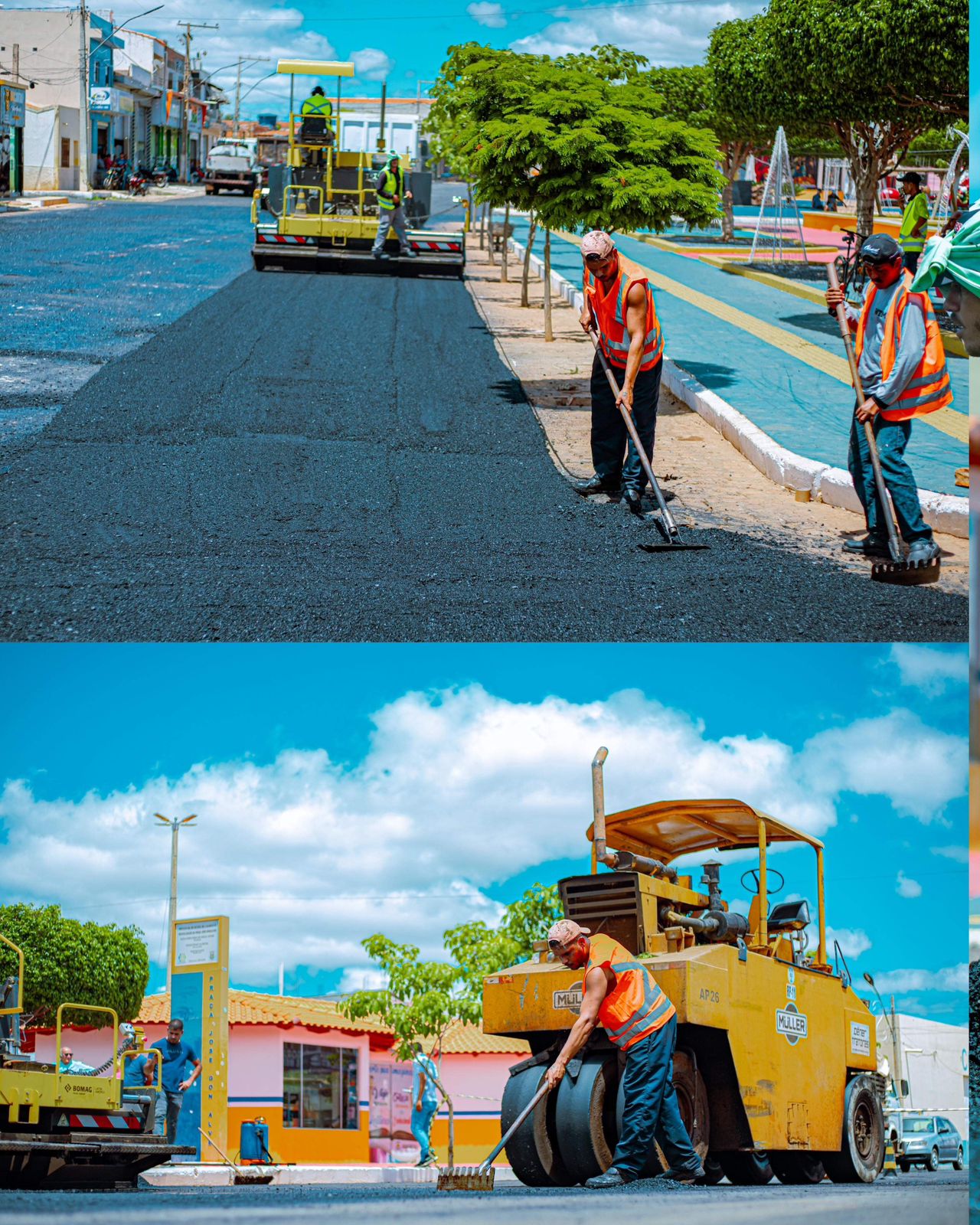 Praça José Gonçalves e Avenida Edimário Neres recebem asfalto CBUQ em Cafarnaum
