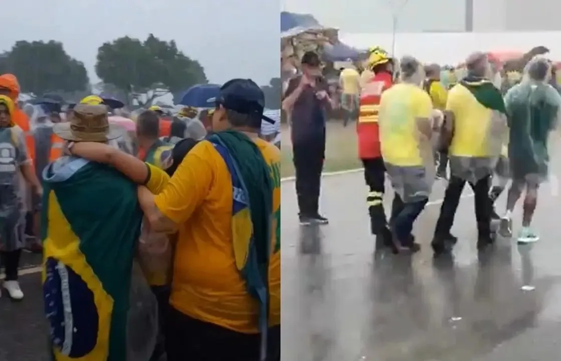Raio causa pânico e deixa feridos em ato de Nikolas Ferreira