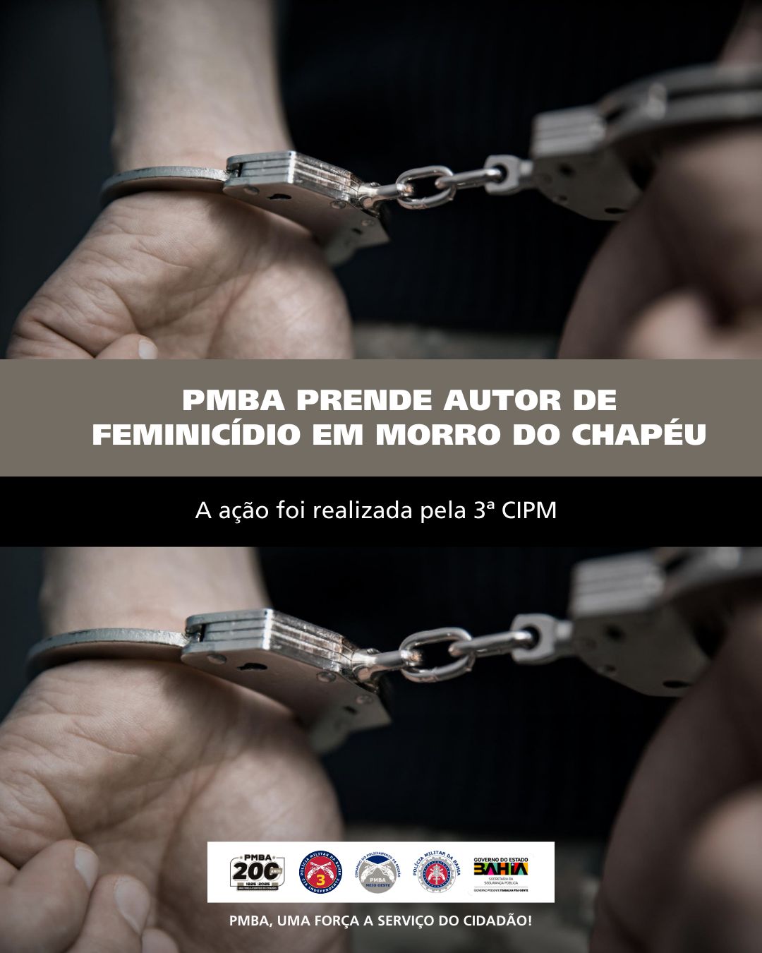 PMBA prende autor de feminicídio em Morro do Chapéu