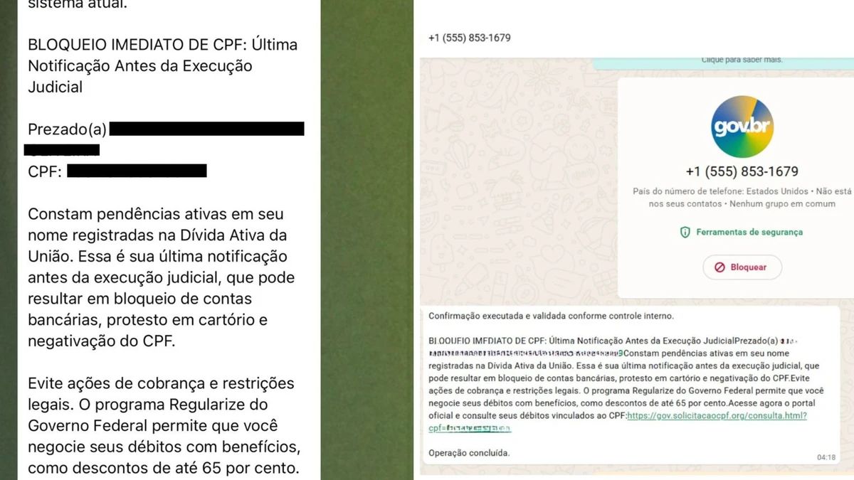 CPF cancelado? Entenda novo golpe que faz vítimas pensarem que têm Dívida Ativa da União
