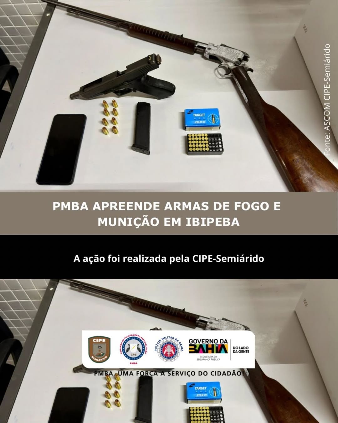 FUGA TERMINA COM ARMAS APREENDIDAS EM AÇÃO DA CIPE SEMIÁRIDO