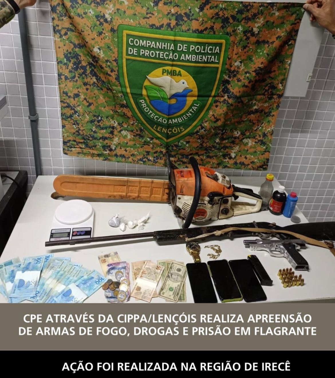 CPE ATRAVÉS DA CIPPA/LENÇÓIS REALIZA APREENSÃO DE ARMAS DE FOGO, DROGAS, E PRISÃO EM FLAGRANTE
