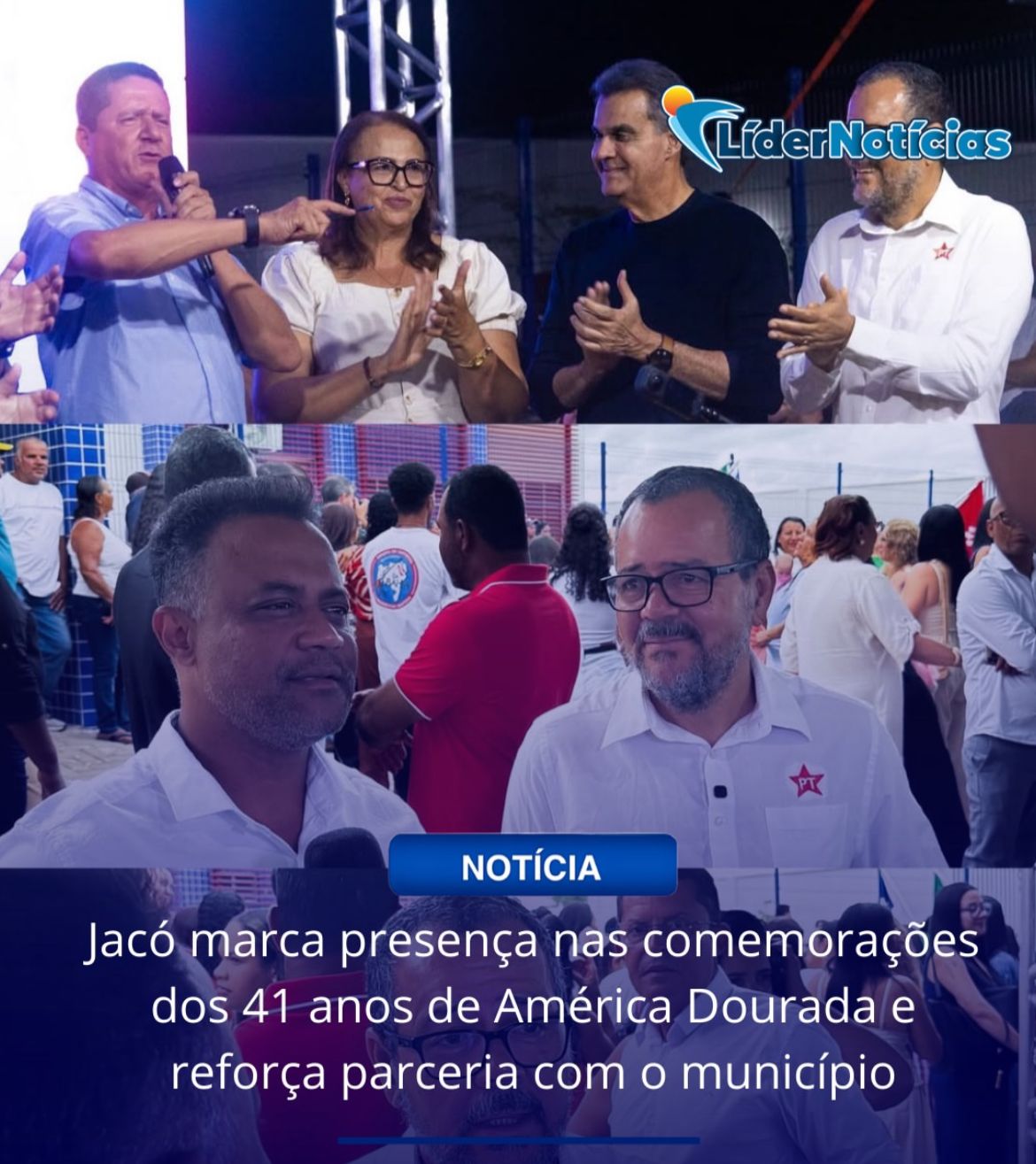 Jacó marca presença nas comemorações dos 41 anos de América Dourada e reforça parceria com o munucípio