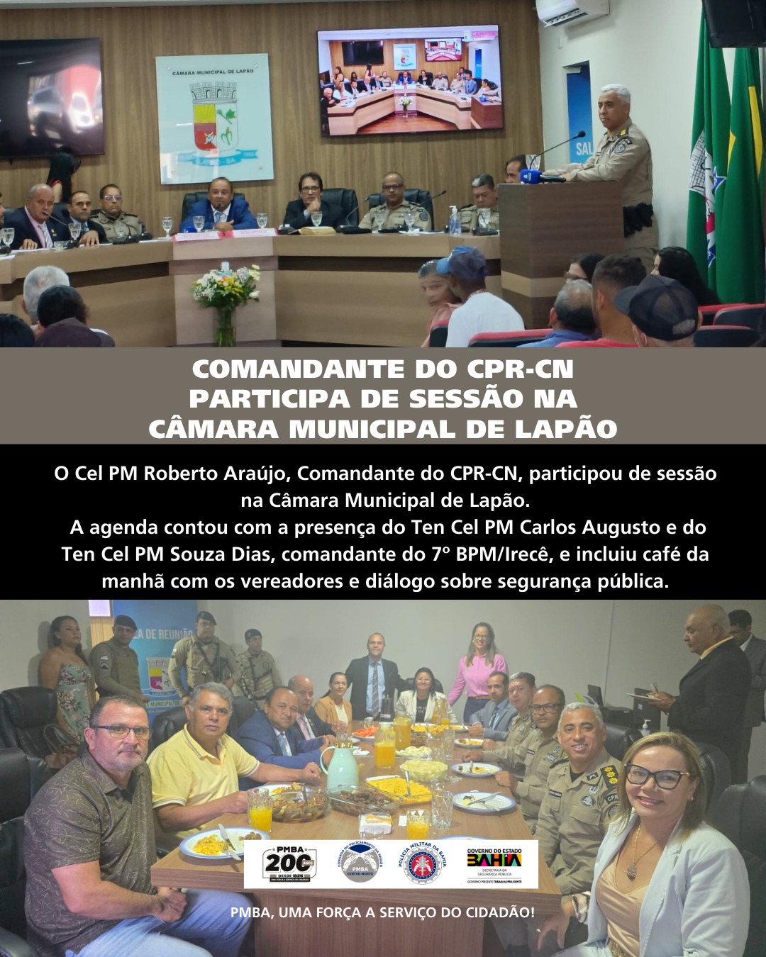 Comandante do CPR-CN participa de sessão na Câmara Municipal de Lapão