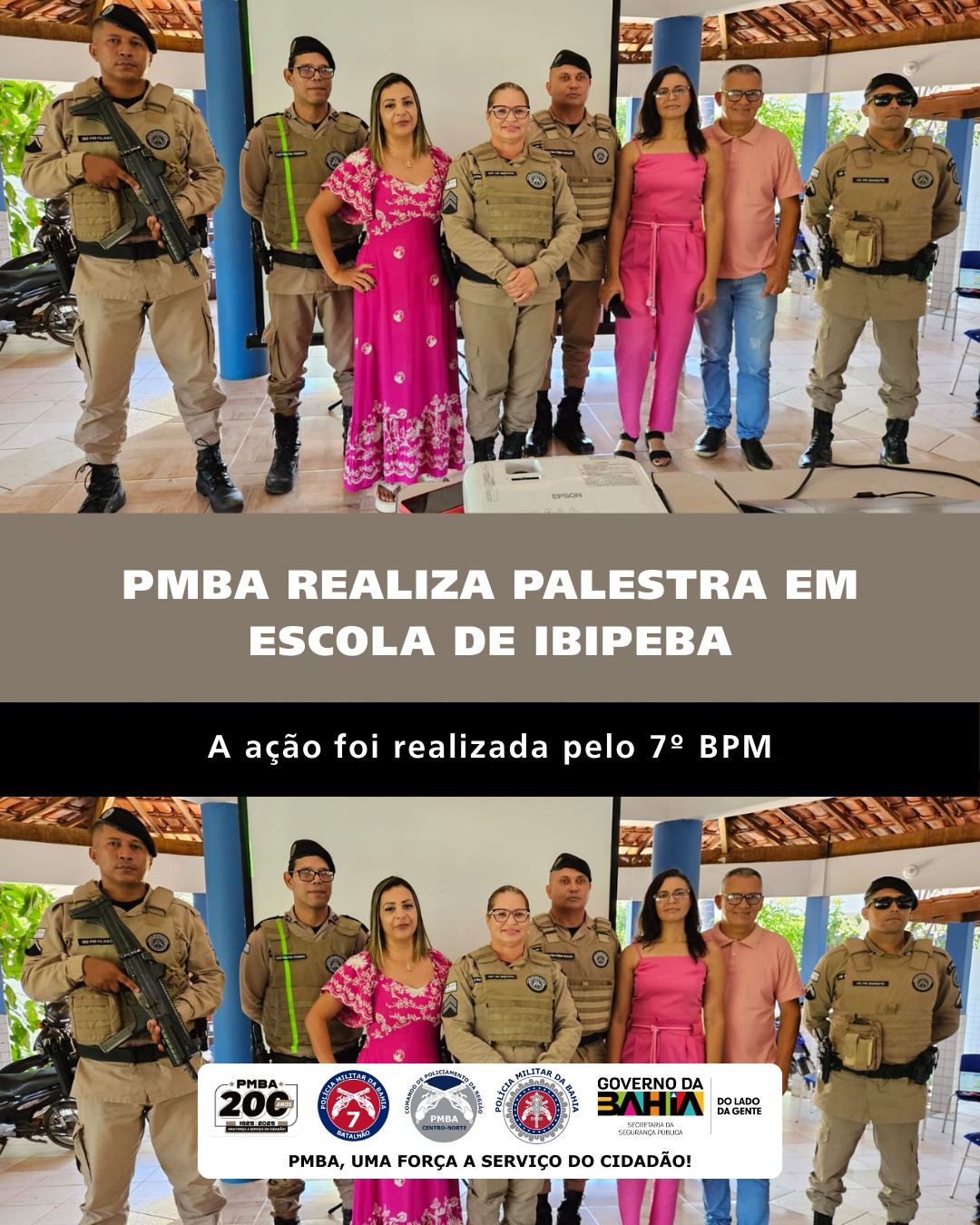 PMBA realiza palestra em escola de Ibipeba