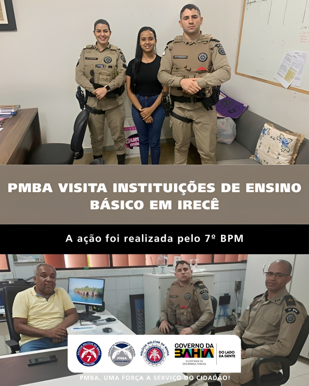 PMBA visita instituições de ensino básico em Irecê