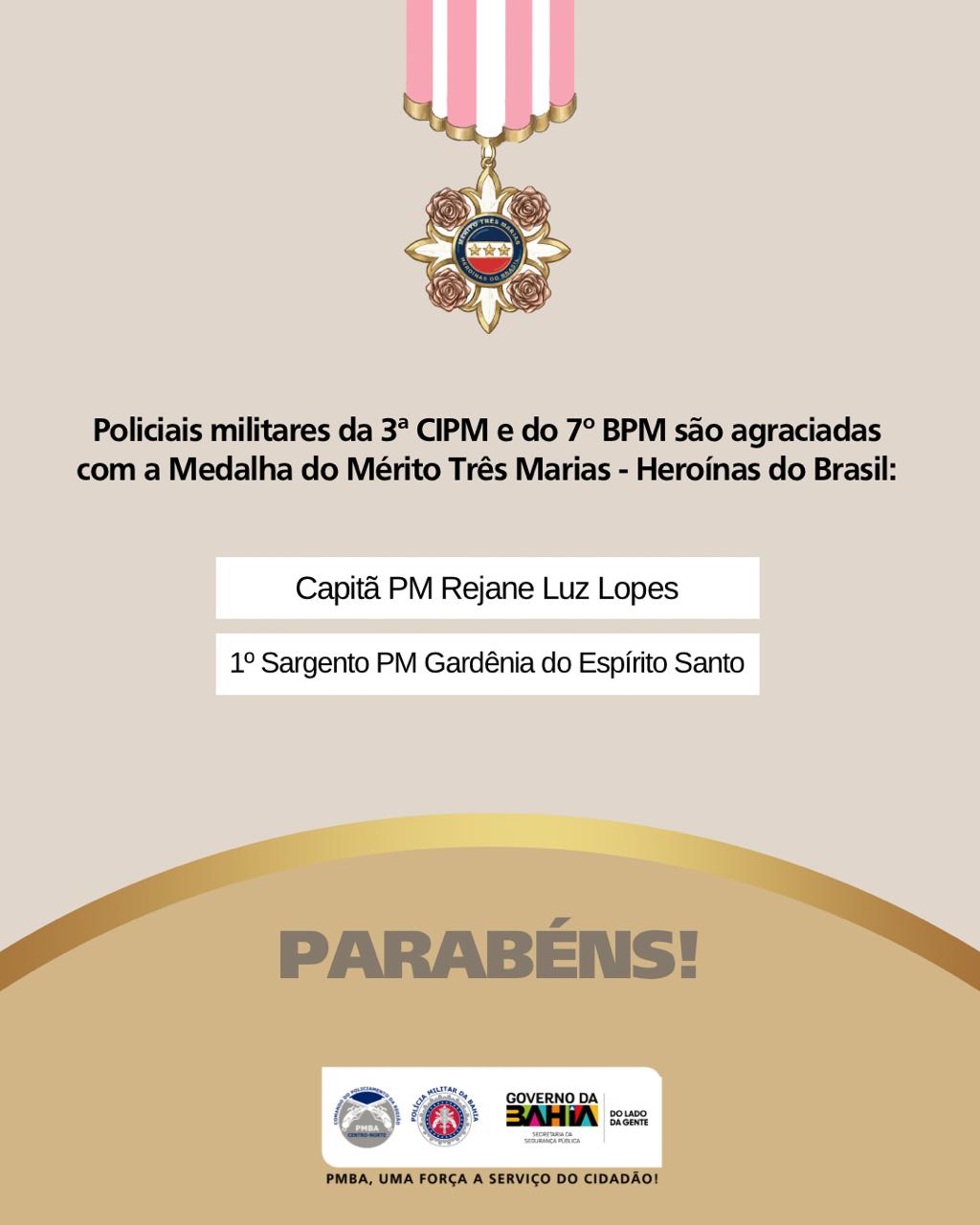 CPR-Centro Norte parabeniza policiais militares agraciadas com a Medalha do Mérito Três Marias – Heroínas do Brasil