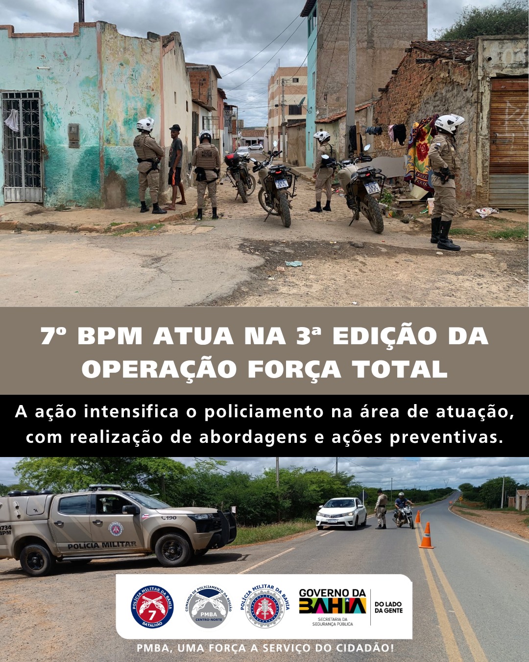 7º BPM atua na 3ª edição da operação Força Total