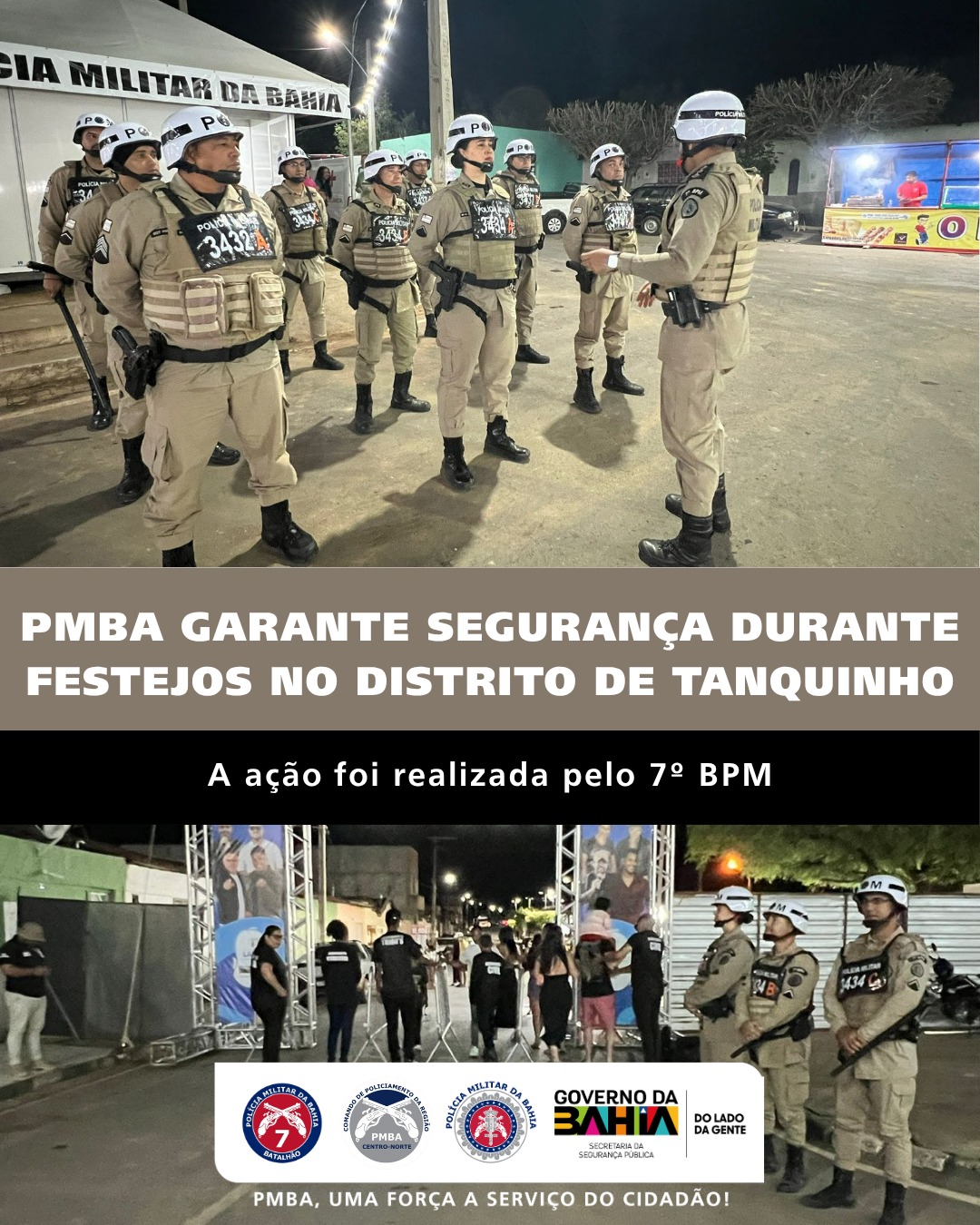 PMBA garante segurança durante festejos no distrito de Tanquinho