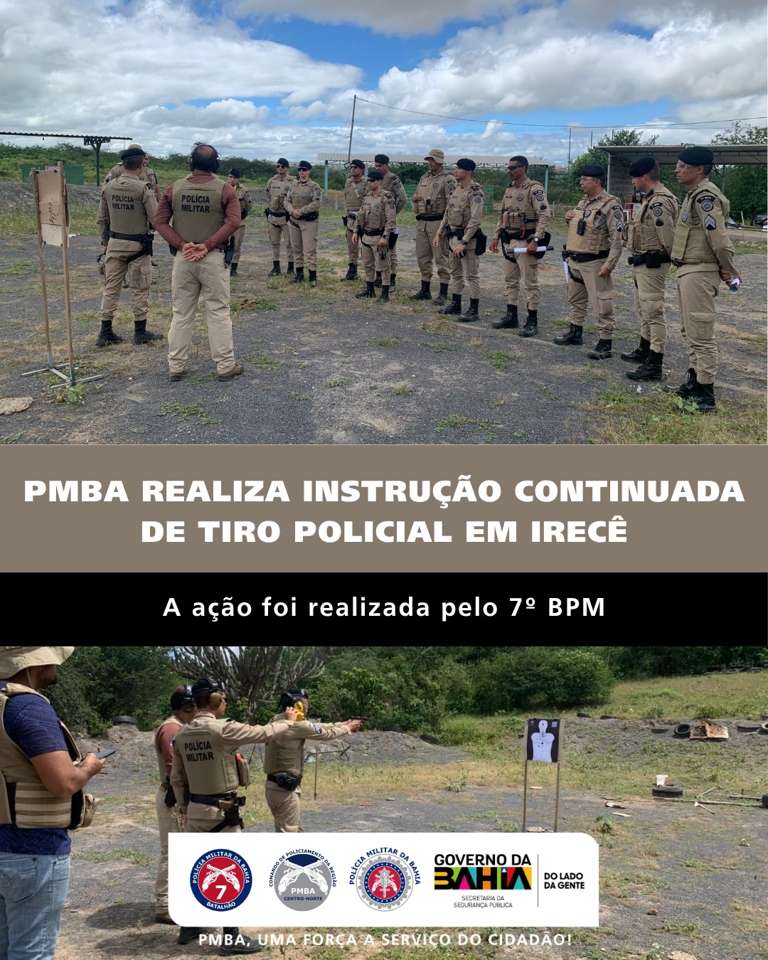 PMBA realiza Instrução Continuada de Tiro Policial em Irecê