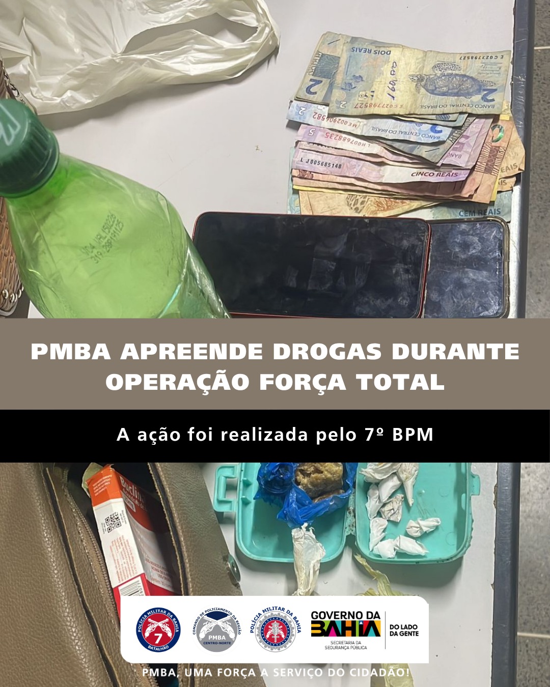 PMBA apreende drogas durante Operação Força Total