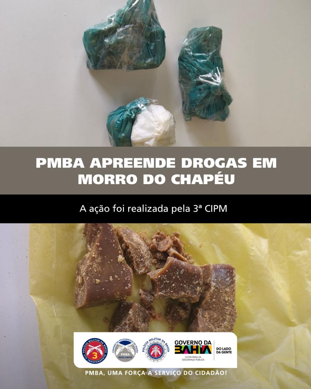 PMBA apreende drogas em Morro do Chapéu