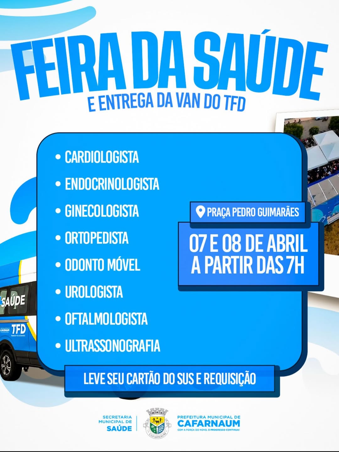 Feira da Saúde em Cafarnaum oferece atendimentos gratuitos e entrega nova Van do TFD