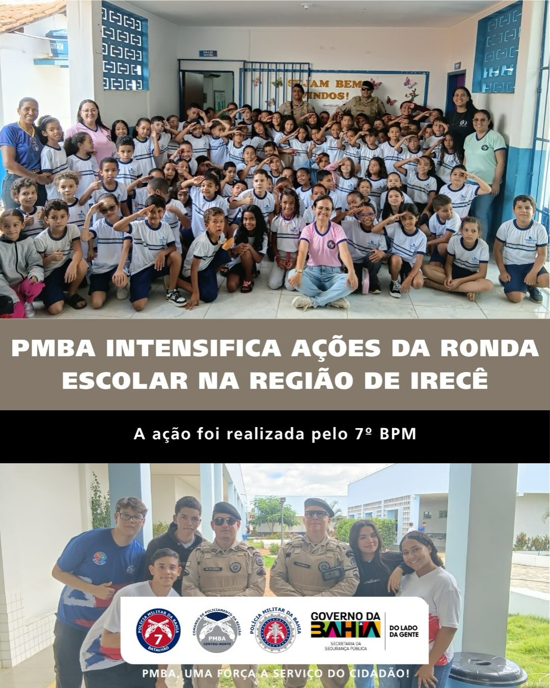 PMBA intensifica ações da Ronda Escolar na região de Irecê