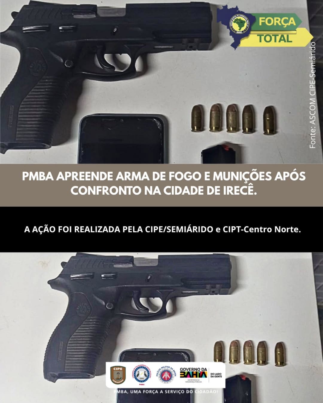 CONFRONTO COM A POLÍCIA MILITAR E APREENSÃO DE ARMA EM IRECÊ