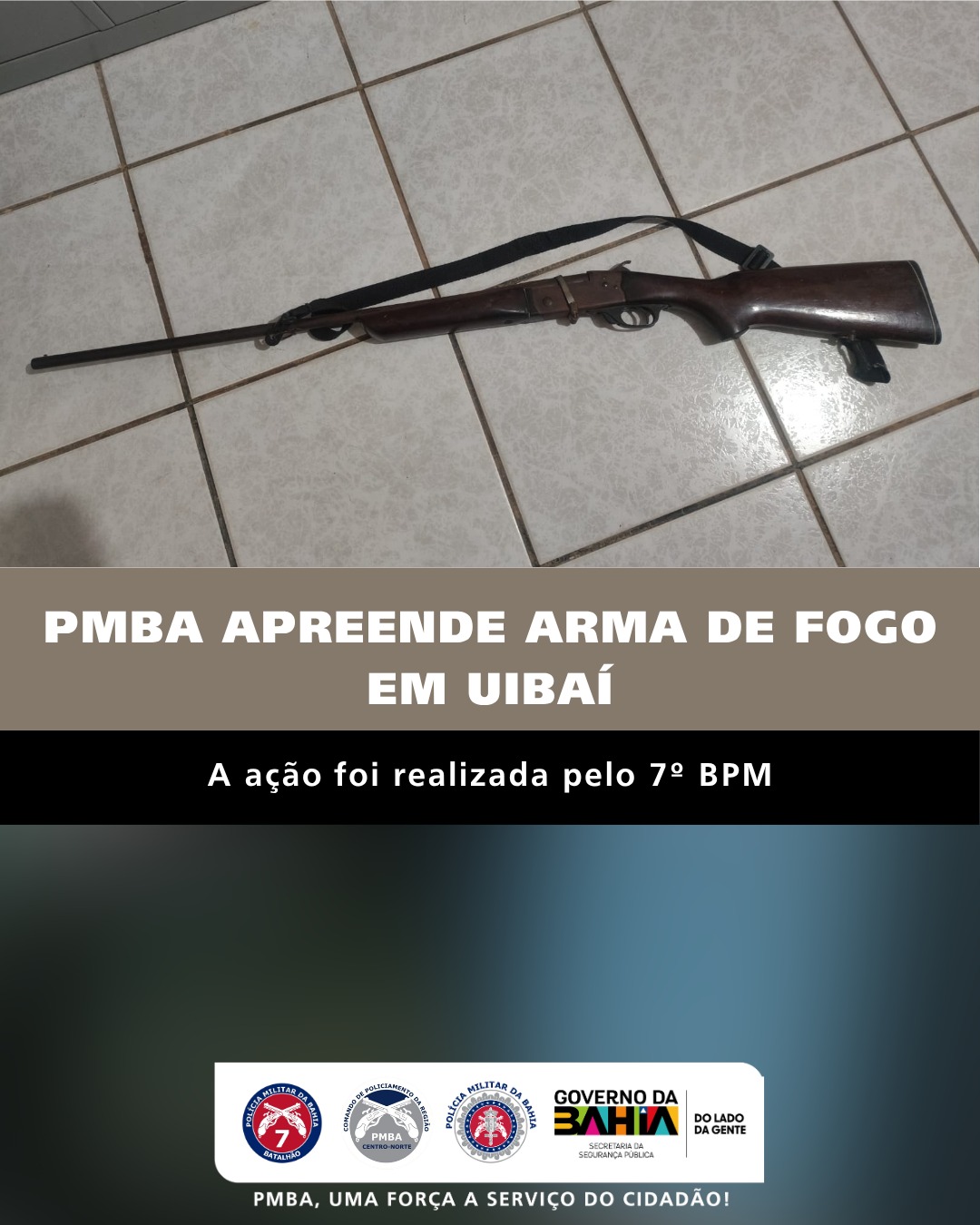 PMBA apreende arma de fogo em Uibaí
