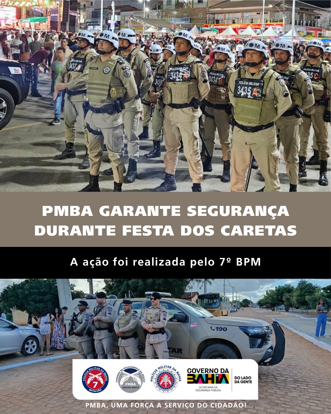 PMBA garante segurança durante Festa dos Caretas