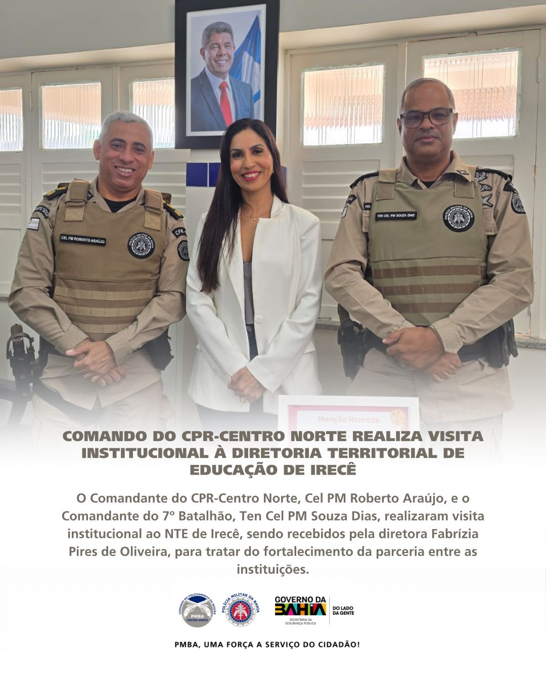 Comando do CPR-Centro Norte realiza visita institucional à Diretoria Territorial de Educação de Irecê