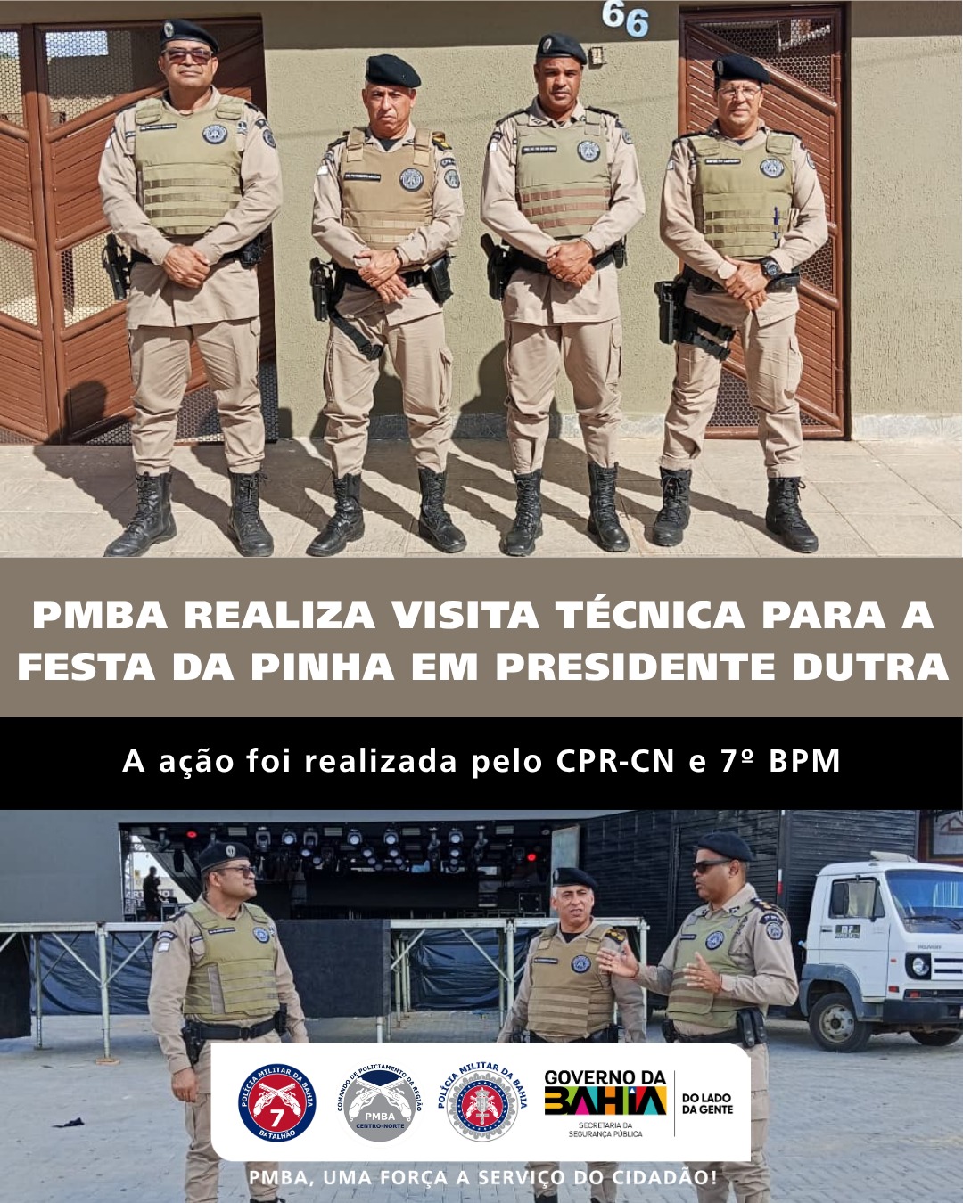 PMBA realiza visita técnica para a Festa da Pinha em Presidente Dutra