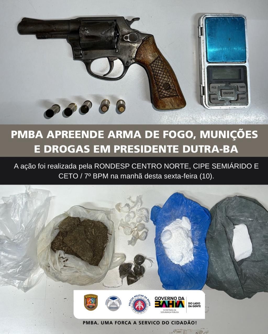 Suspeito morre após confronto com a polícia e arma e drogas são apreendidas em Presidente Dutra