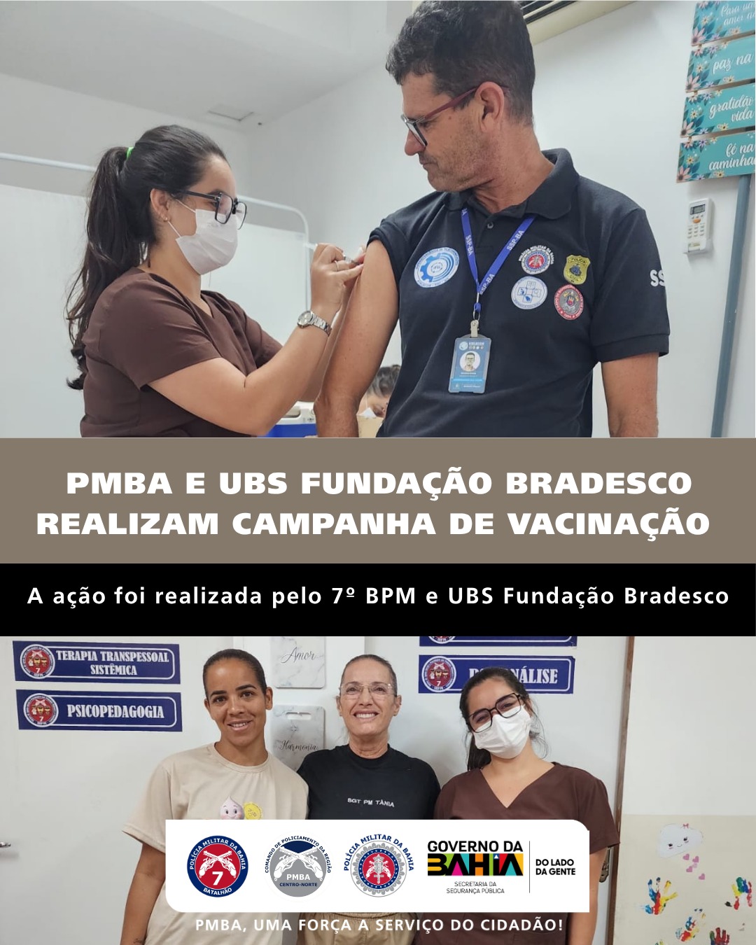 PMBA e UBS Fundação Bradesco realizam campanha de vacinação