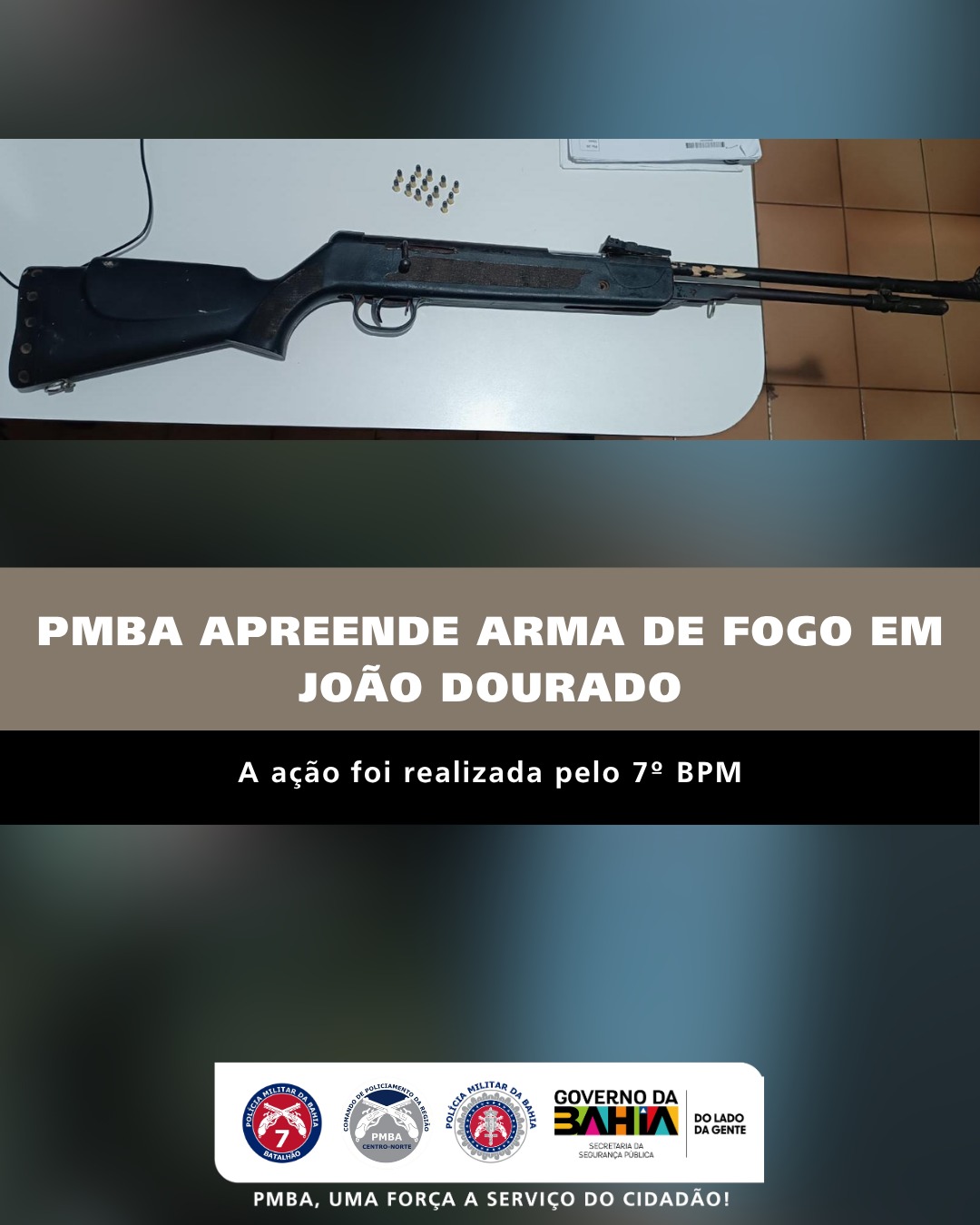 PMBA apreende arma de fogo em João Dourado
