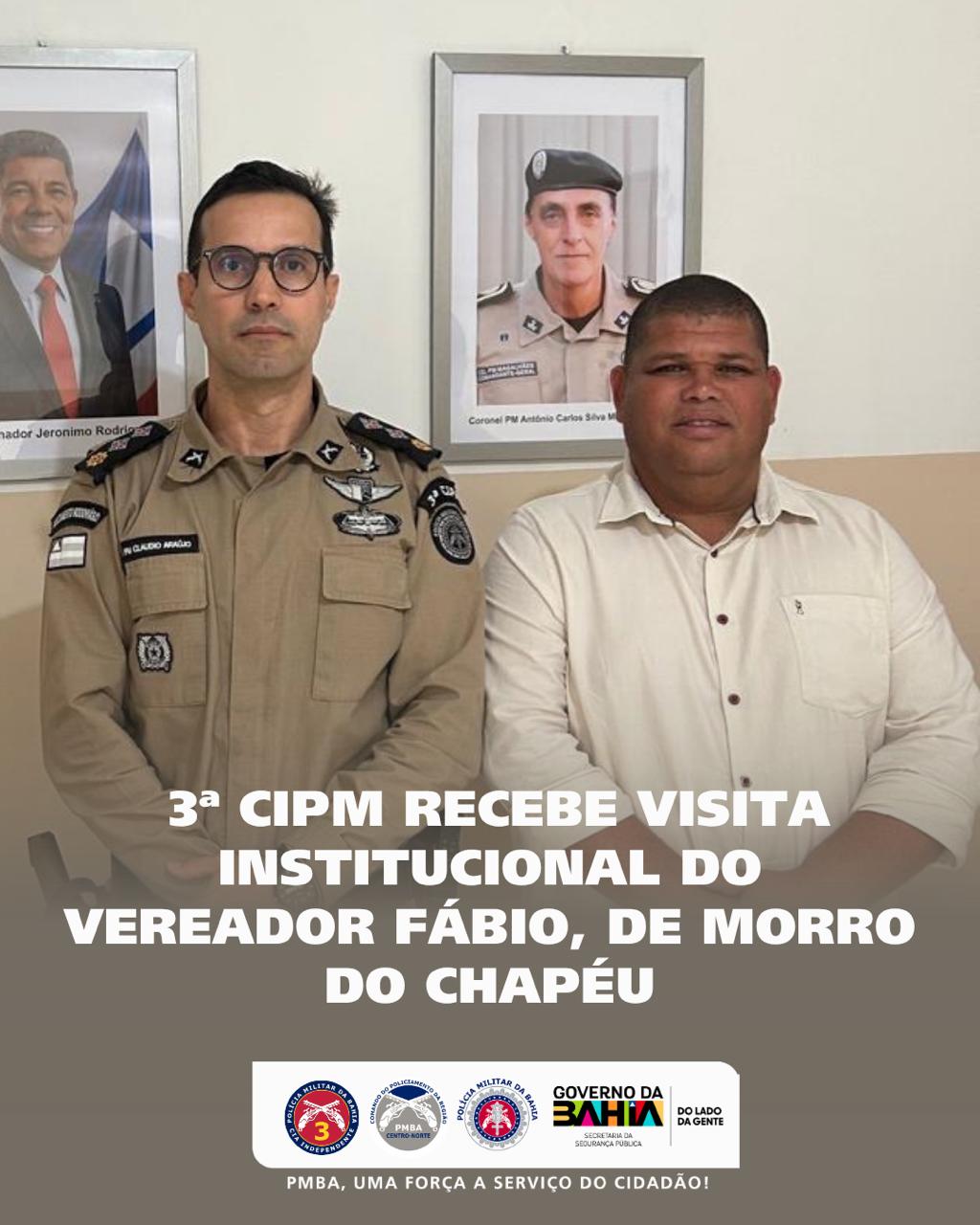 3ª CIPM recebe visita institucional de vereador de Morro do Chapéu