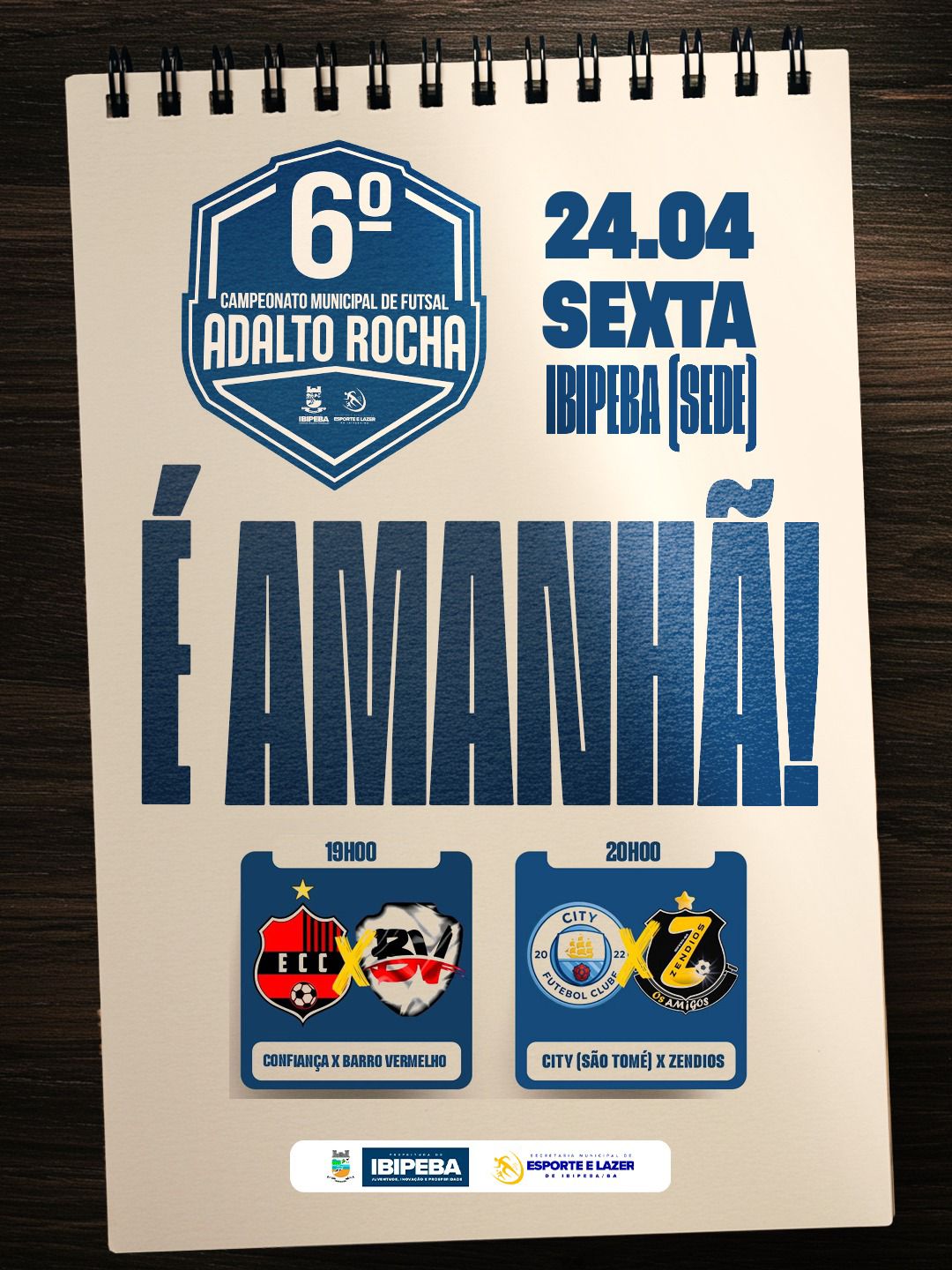 Ibipeba dá o pontapé inicial no 6º Campeonato Municipal de Futsal Adalto Rocha nesta sexta-feira (24)