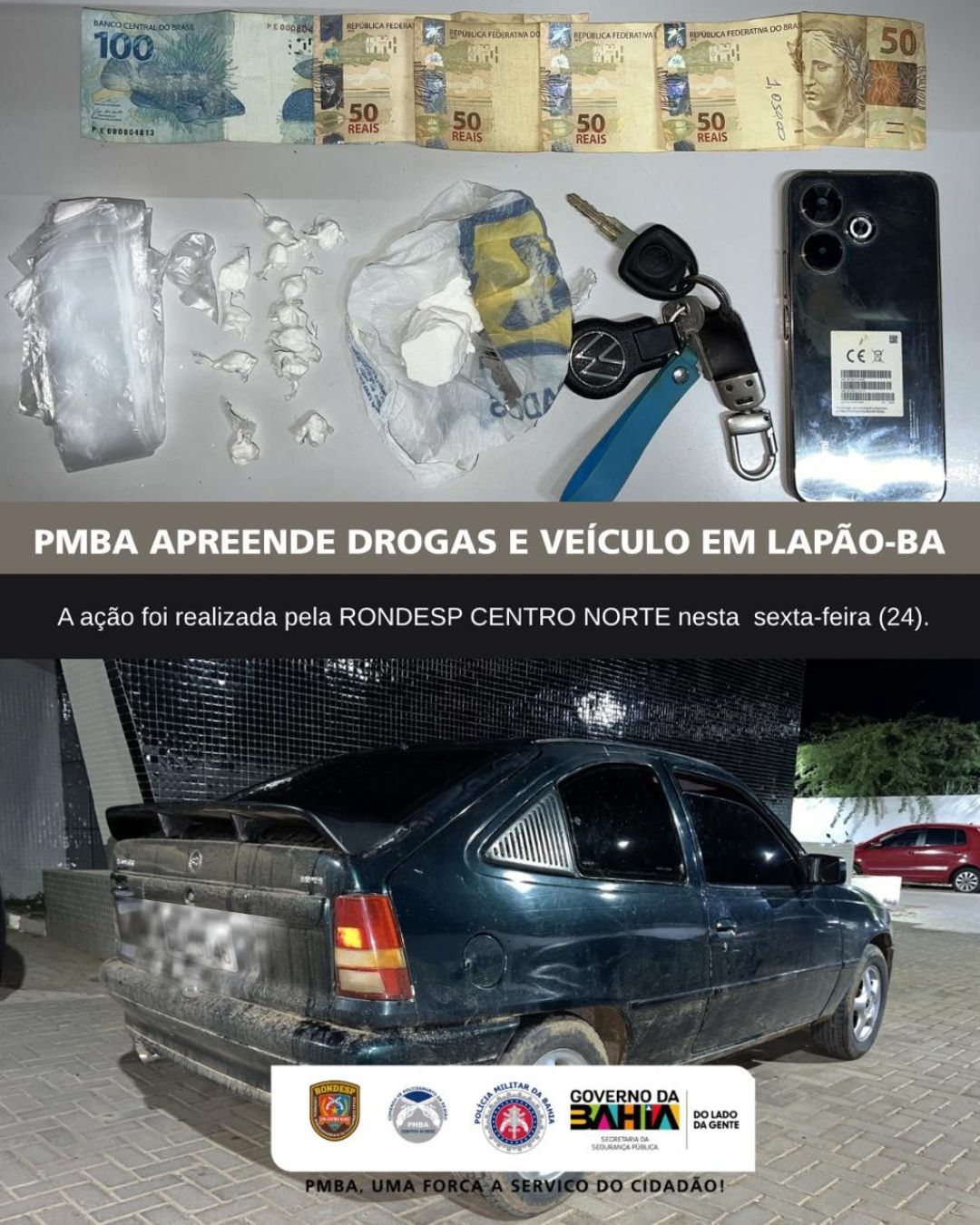 RONDESP Centro Norte apreende entorpecentes e detém suspeito em Lapão
