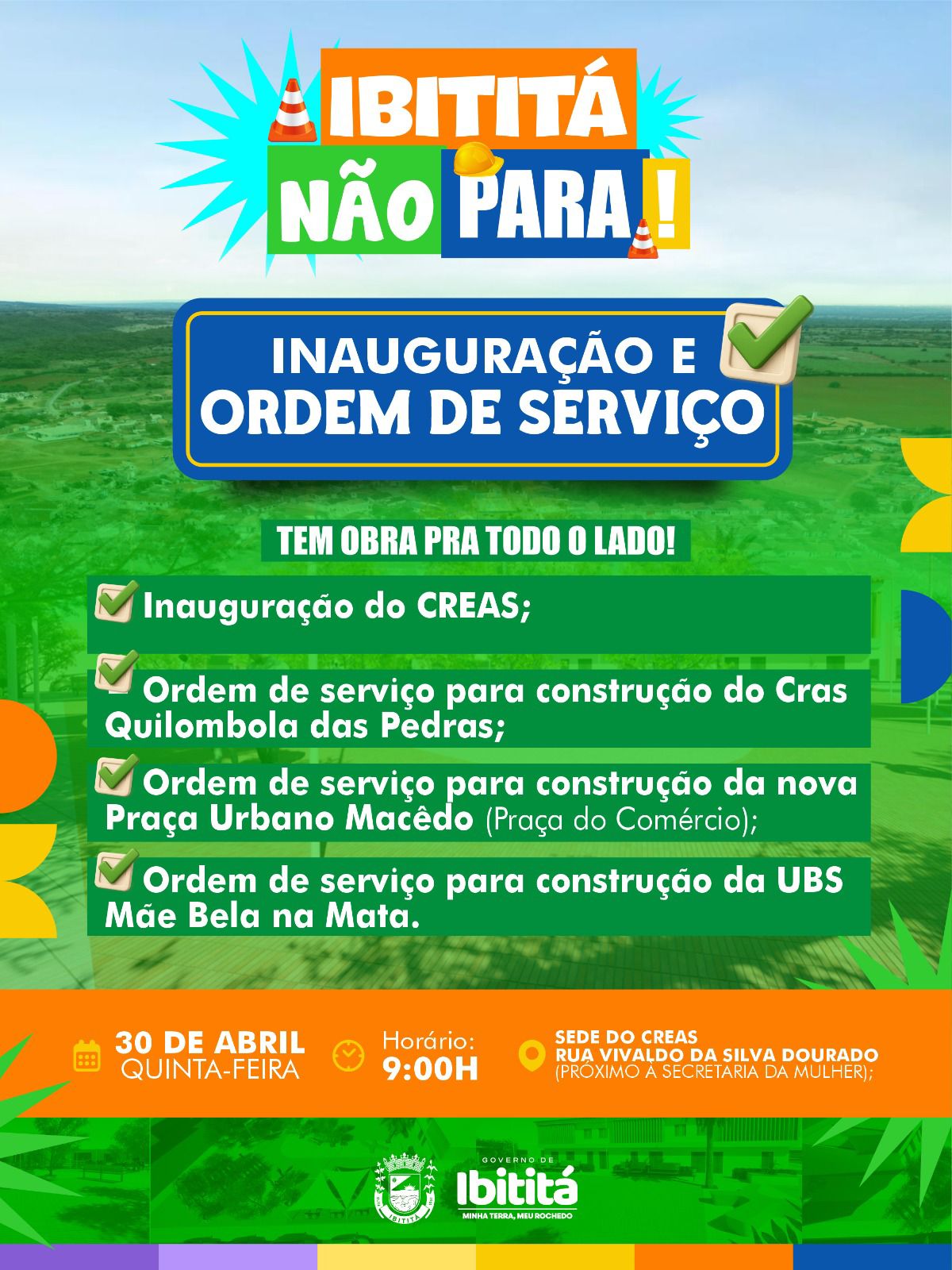Ibititá avança em assistência social e infraestrutura com inauguração do CREAS e anúncio de novas obras