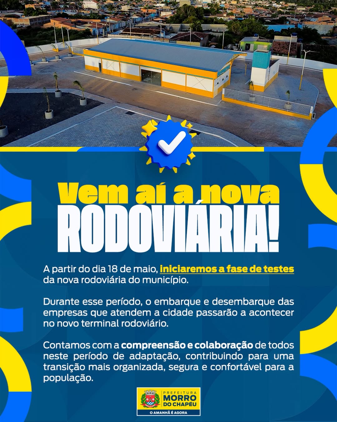 Morro do Chapéu inicia fase de testes da nova rodoviária a partir de 18 de maio