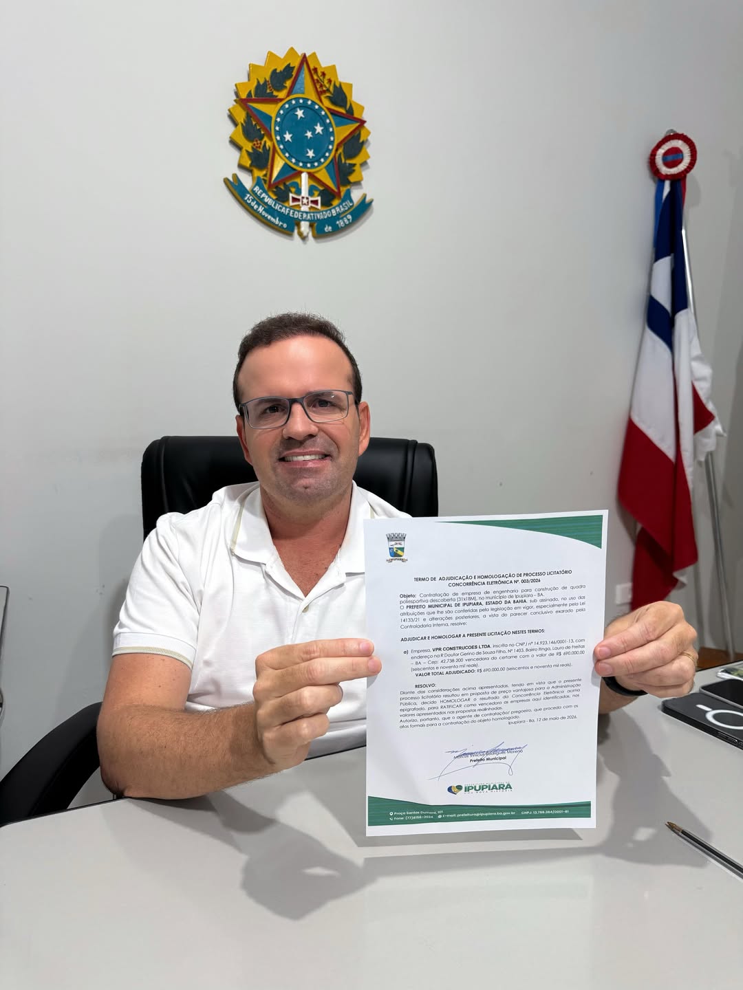 PREFEITURA DE IPUPIARA AUTORIZA CONSTRUÇÃO DE QUADRA POLIESPORTIVA COM INVESTIMENTO DE R$ 690 MIL