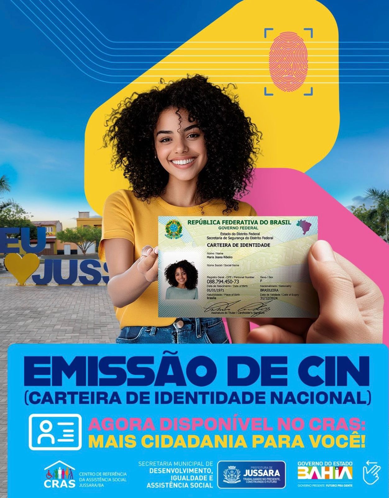 Jussara passa a emitir a nova Carteira de Identidade Nacional