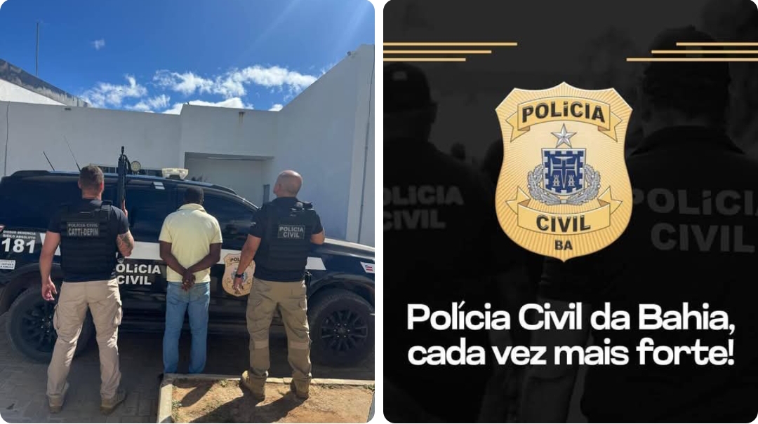 POLÍCIA CIVIL PRENDE SUSPEITO DE TENTATIVA DE FEMINICÍDIO EM LAPÃO/BA.