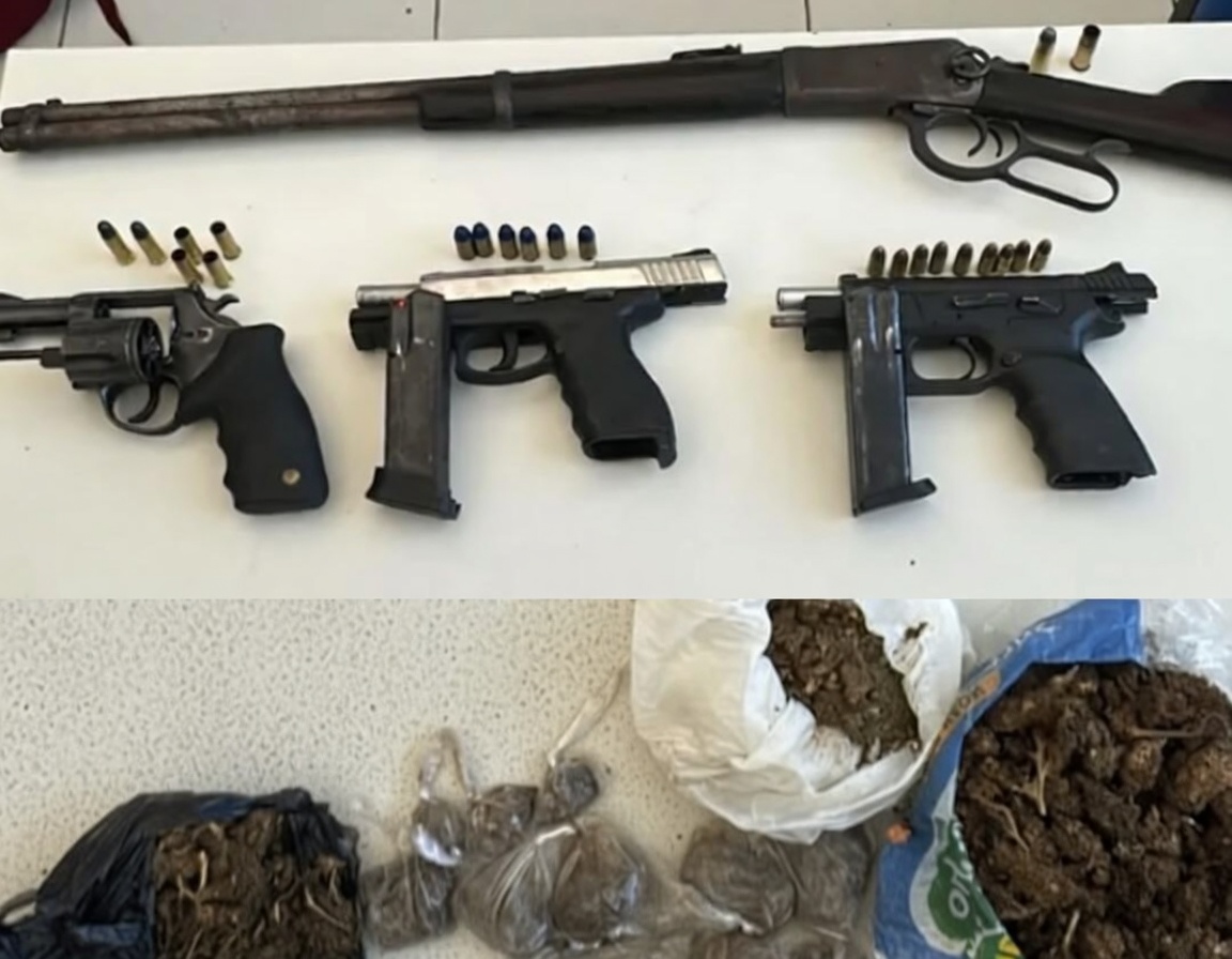 OPERAÇÃO CASCAVEL: PM ENTRA EM CONFRONTO E APREENDE ARMAS E DROGAS EM PALMEIRAS/BA.