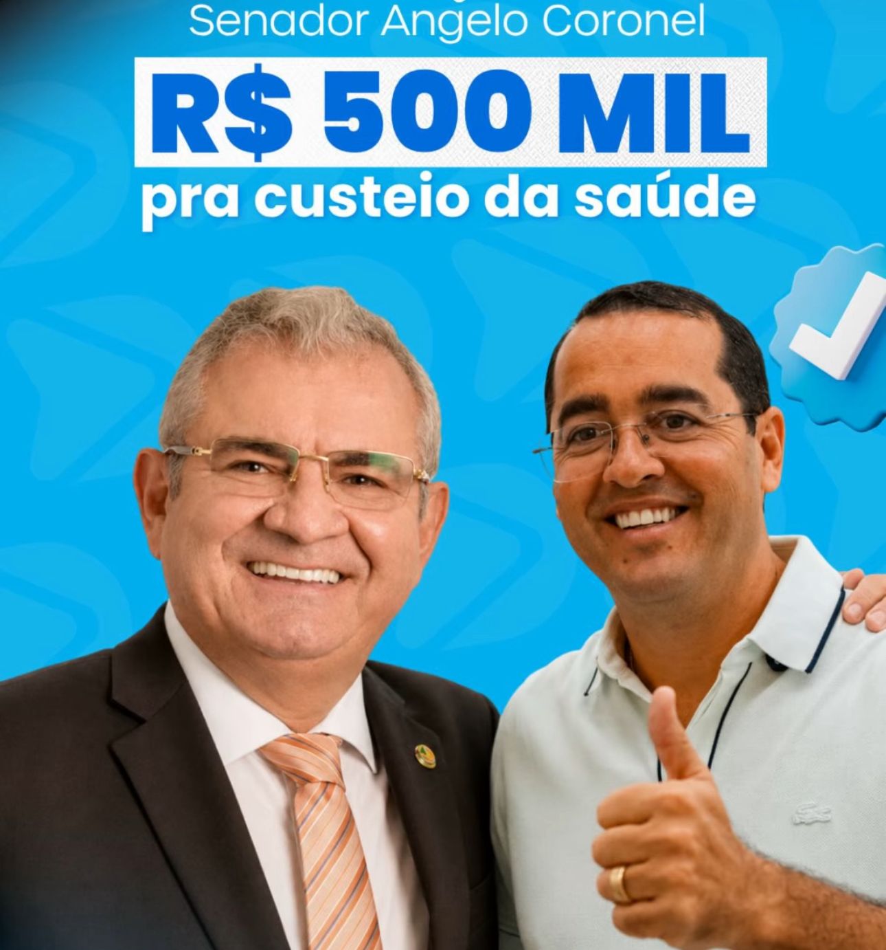 Prefeito Di Cardoso agradece ao senador Ângelo Coronel por emenda de R$ 500 mil para a saúde de João Dourado