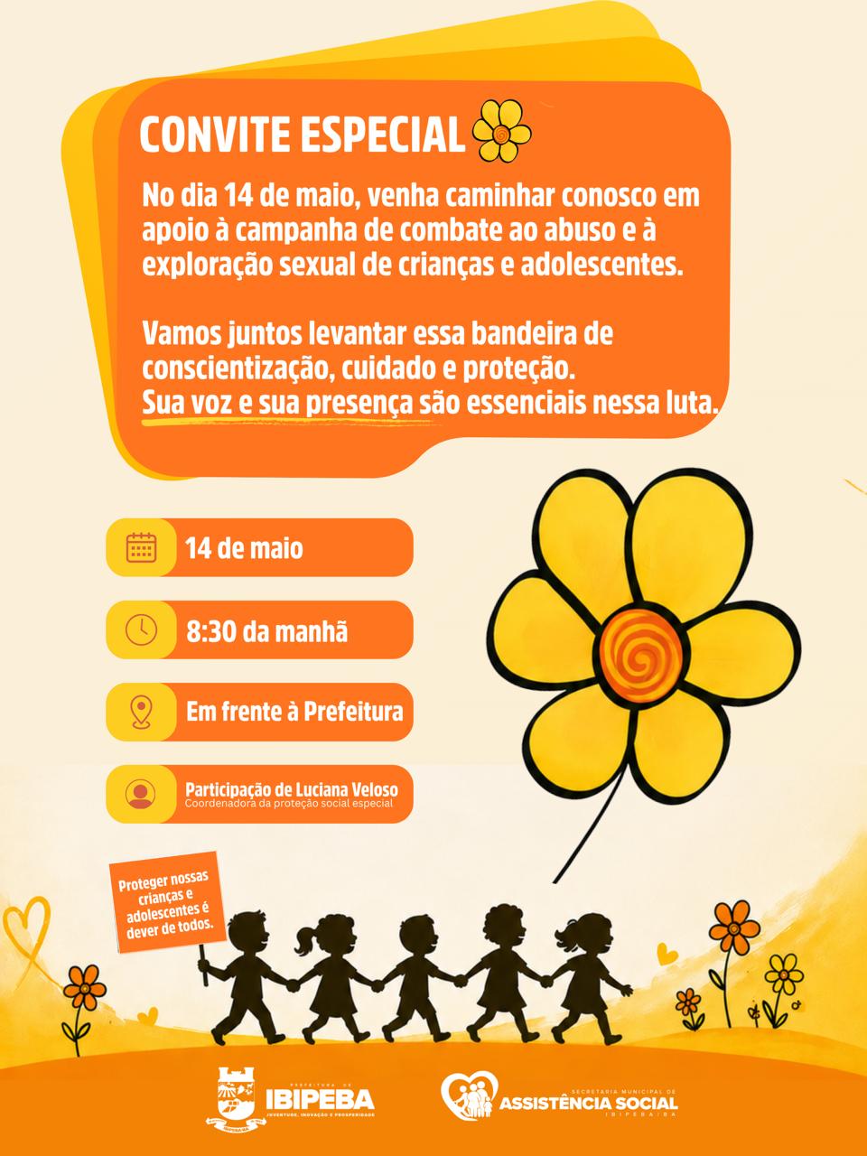 Ibipeba: Junte-se a essa importante caminhada pela proteção das nossas crianças e adolescentes!